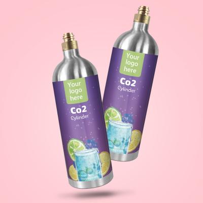 Wholesale 1L Aluminum Cylinder Food grade 750g Soda Water Co2 Refillable Cylinder 