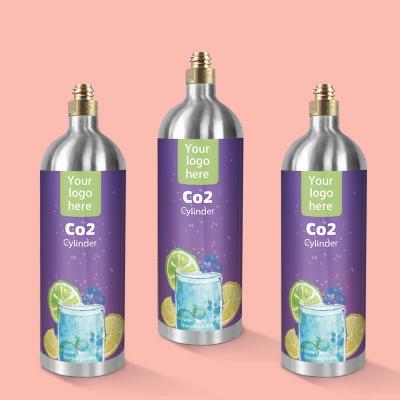 TPED Certified Food Grade Soda Beverage 750g co2 cylinder 1L Co2 Aluminum Bottle Cylinder For Soda Maker 