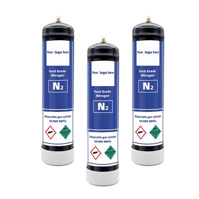 Food Grade High Quality 1.1L Disposable Nitrogen Gas Cylinder Used for Nitro Coffee