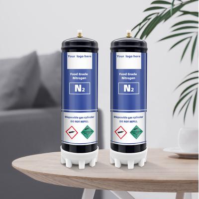  Wholesale Nitrogen (N2) Disposable Gas Cylinder 2.2L Gas Cylinder Non Refillable Gas Bottle