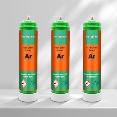 Food Grade Customized 1.1L Disposable Argon  Gas Cylinder