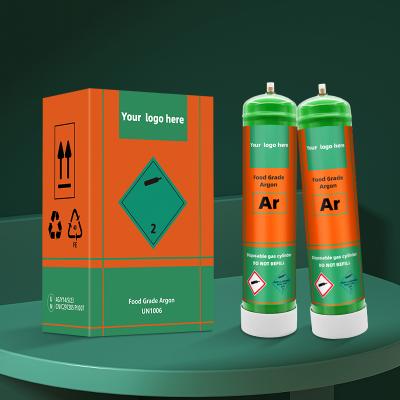 High Pure Argon Gas Non-refillable 1.1L Food Grade Argon Gas Cylinder