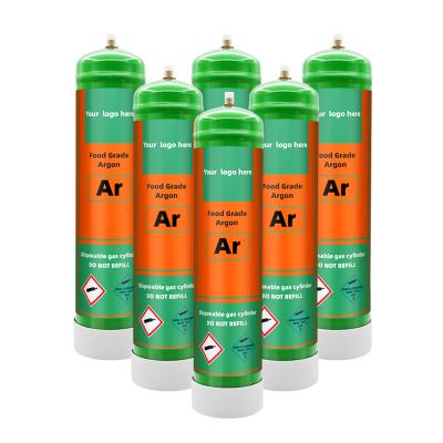 Wholesale Argon  Gas Cylinders 1.1L Food Grade Argon Bottle Disposable Argon cylinder