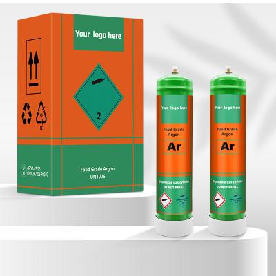 High Pressure Argon Gas Cylinder Disposable Food Grade 0.95L Argon Cylinder
