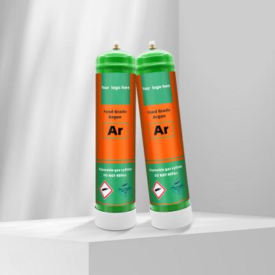 Food Grade 0.95L Argon Bottle Disposable Argon cylinder Wholesale Argon Gas Cylinders 